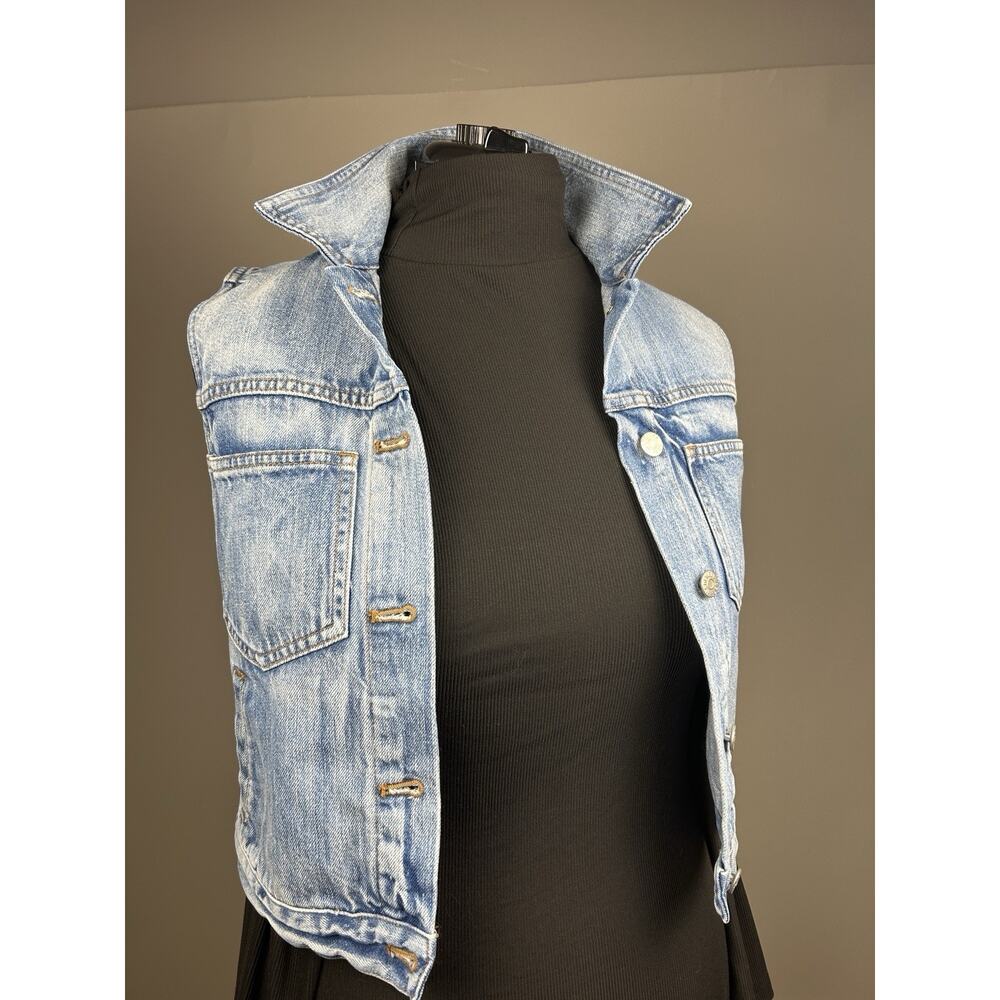Madewell Denim Vest Small Light Wash Jean Jacket Sleeveless Casual Y2K Core - Picture 2 of 12